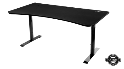 Arozzi Arena Gaming Desk Pure Black, höjdjusterbart, heltäckande musmatta - Helsvart